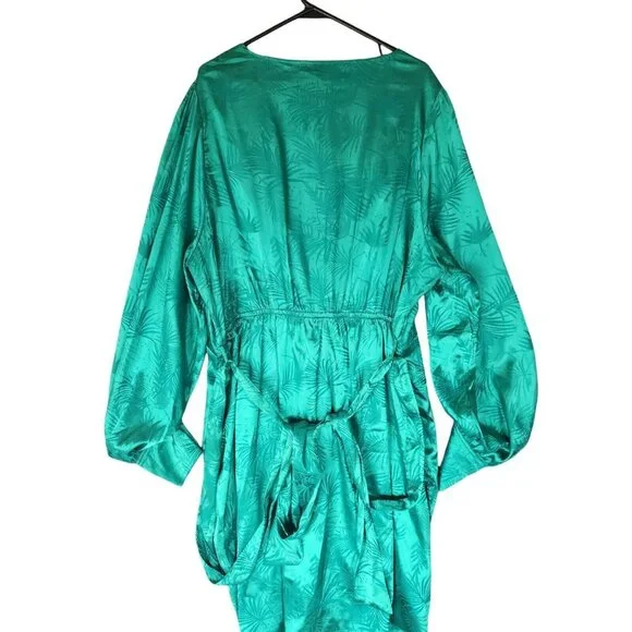 City Chic Polyester Amalia Dress XXL 24 Greenstone Palm Print V-Neck Long Sleeve - Picture 16 of 16